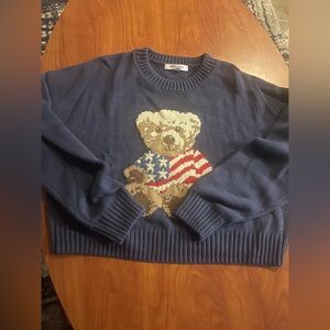 Grayson Threads Blue Sweater with Bear Design